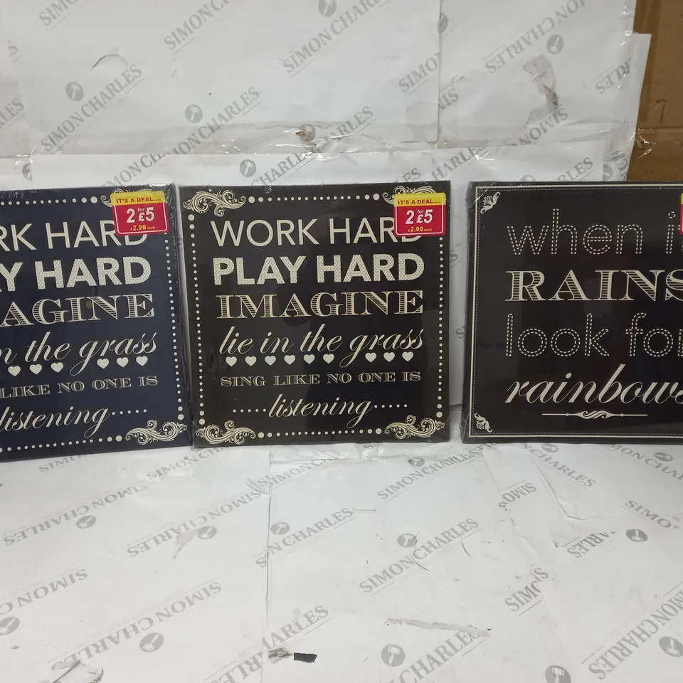 SET OF 3 QUOTED CANVASES WALL ART 40 BY 40