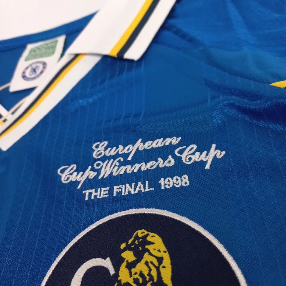 CHELSEA FC EUROPEAN CUP WINNERS CUP FINAL 1998 REPLICA FOOTBALL SHIRT (SCORE DRAW OFFICIAL RETRO)