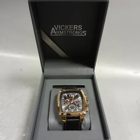 VICKERS ARMSTRONGS BARREL ROLL BLACK DIAL WATCH