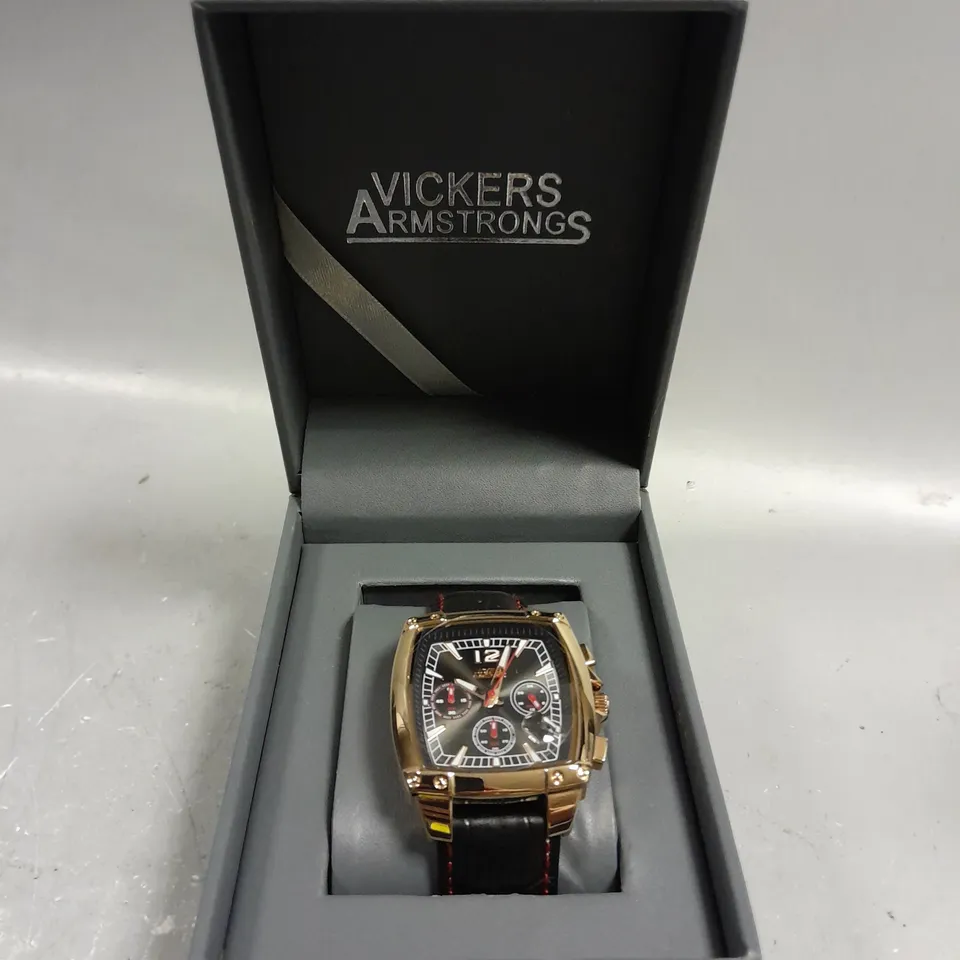 VICKERS ARMSTRONGS BARREL ROLL BLACK DIAL WATCH 