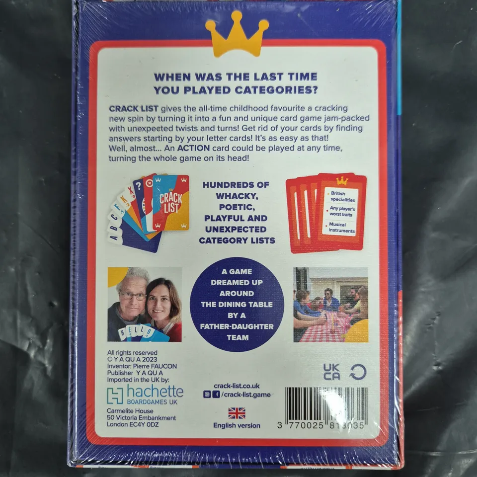 SEALED CRACK LIST CARD GAME
