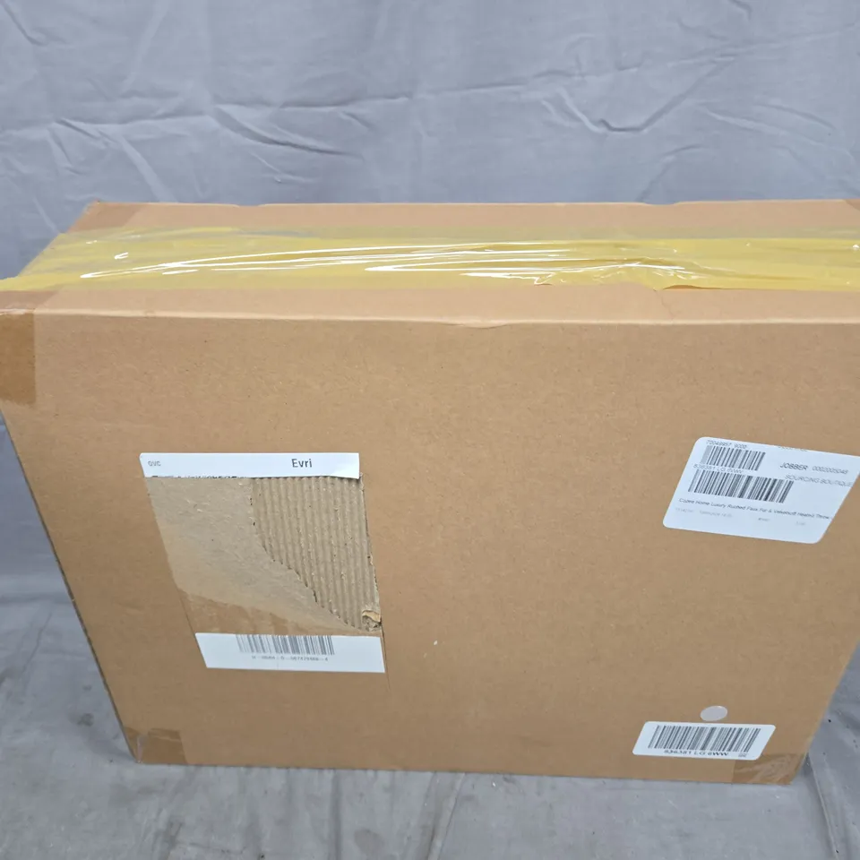 COZEE HOME LUXURY RUCHED FAUX FUR AND VELVETSOFT HEATED THROW