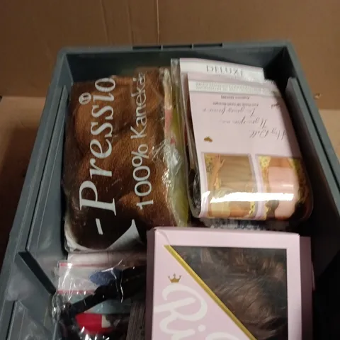 BOX OF APPROXIMATELY 8 ASSORTED WIGS AND HAIR EXTENSIONS 