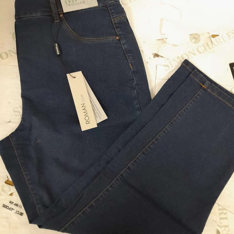 ROMAN CROPPED DENIM TROUSERS - UK 14