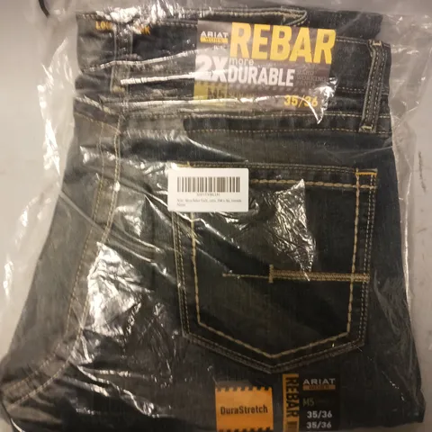 BRAND NEW ARIAT WORK REBAR SLIM FIT STRAIGHT JEANS IN BLUE SIZE 35/36