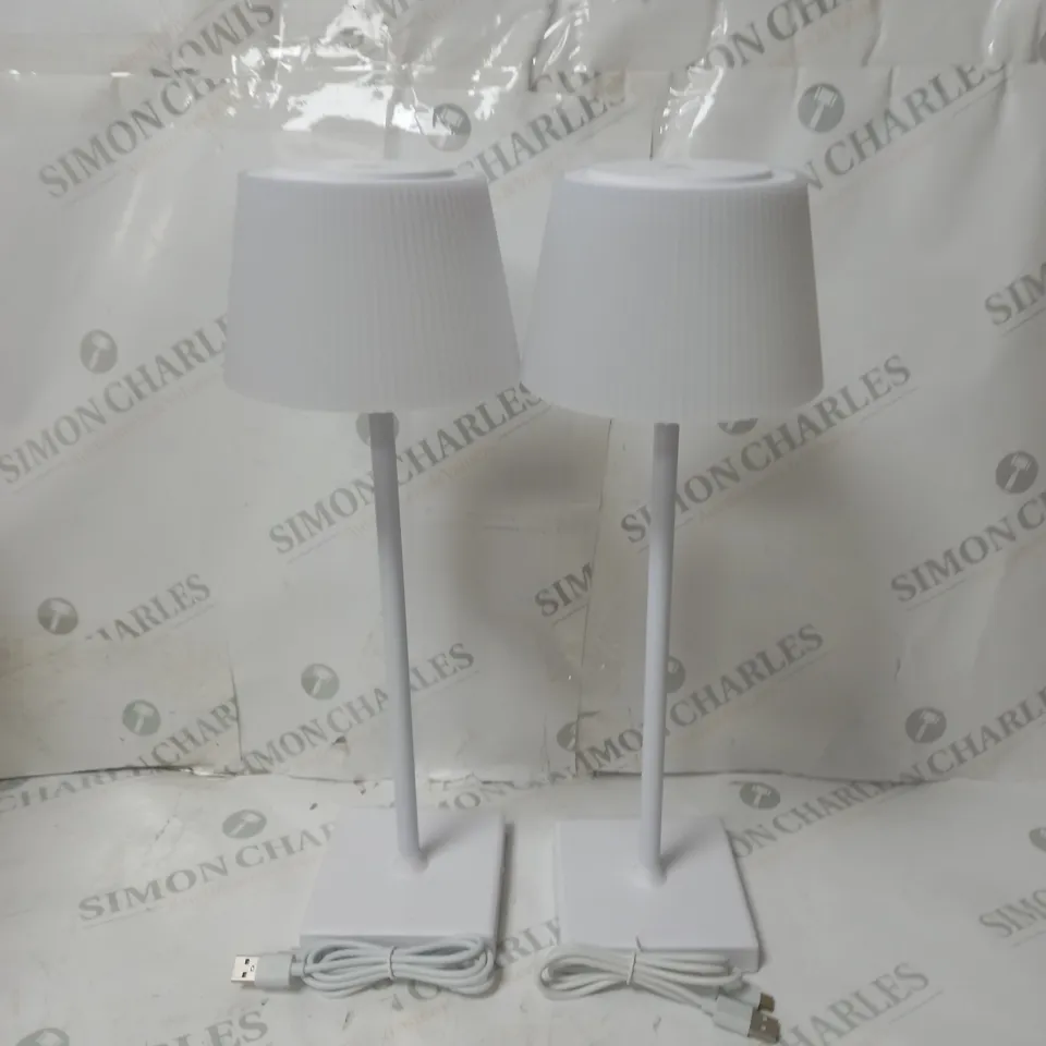 BOXED SFIXX SET OF 2 INDOOR OUTDOOR TOUCH TABLE LIGHTS - WHITE