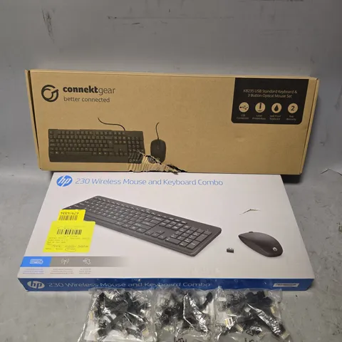 BOX OF APPROXIMATELY 15 ASSORTED ITEMS TO INCLUDE - 230 WIRELESS MOUSE & KEYBOARD COMBO , CONNECTGEAR KEYBOARD & MOUSE ETC