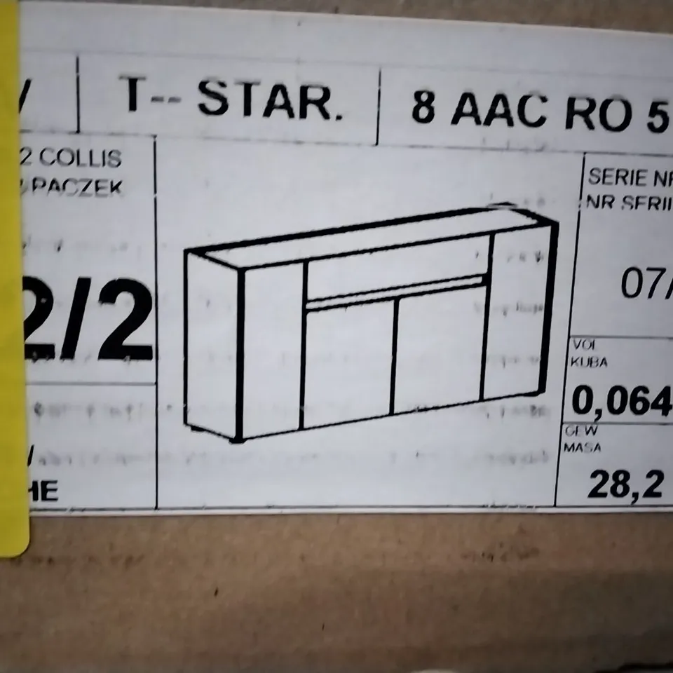 BRAND NEW BOXED AYAN FARBE ANTHRACITE SIDEBOARD (ONLY 1 OF 2 BOXES, INCOMPLETE)