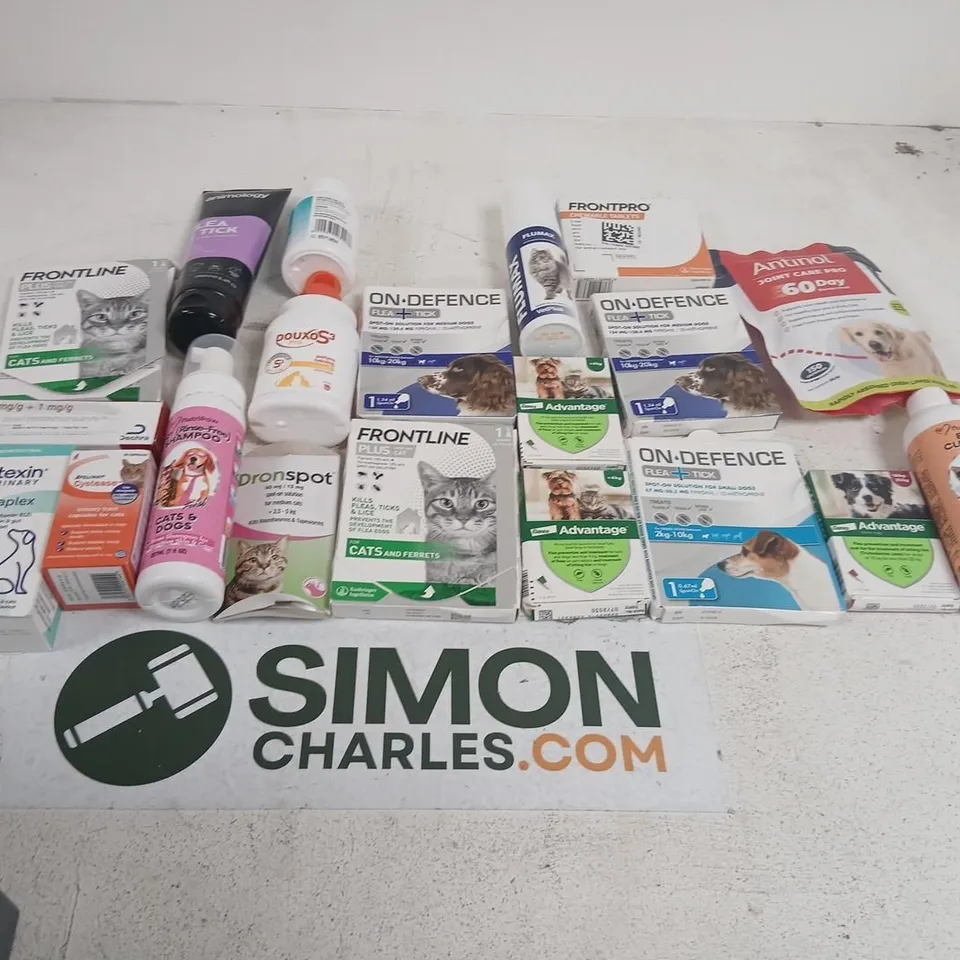 ASSORTED VETERINARY PET MEDS – FRONTLINE, ADVANTAGE, DRONTAL, PROTEXIN – BULK LOT