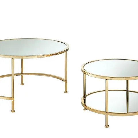 BOXED ARUBA COFFEE NEST OF TABLES IN GOLD - COLLECTION ONLY