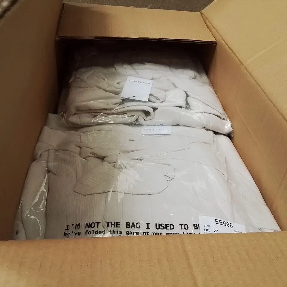 BOXED BRAND NEW APPROXIMATELY 29 JD WILLIAMS WIDE WRAP TROUSERS COOL STONE SIZE 22