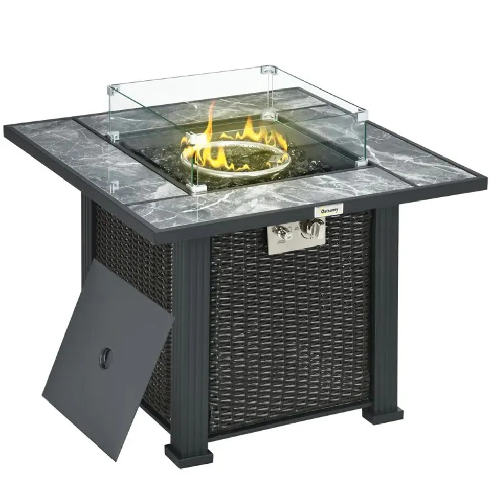 BOXED WICKER FIRE PIT