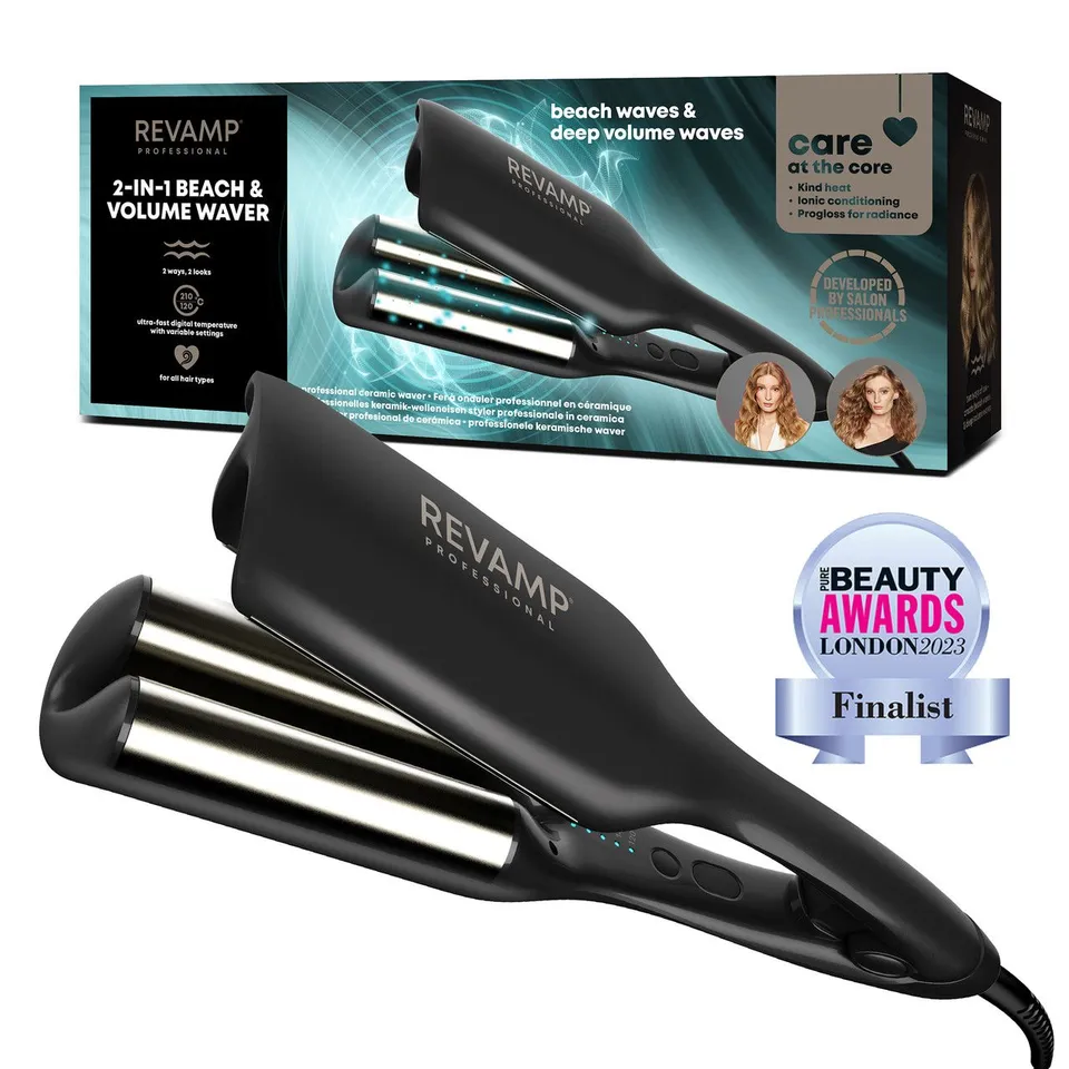 REVAMP 2-IN-1 BEACH & VOLUME PROFESSIONAL CERAMIC WAVER
