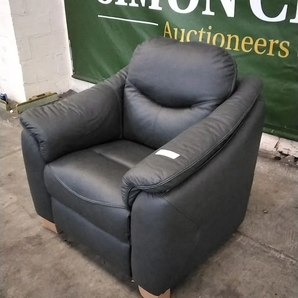 QUALITY BRITISH DESIGNED & MANUFACTURED G PLAN JACKSON ARMCHAIR CAMBRIDGE PETROL BLUE LEATHER