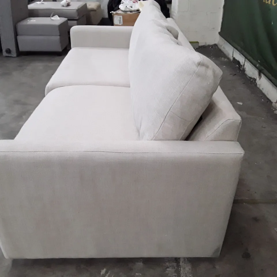 QUALITY DESIGNER FOXHAM 2 SEATER SOFA BED - HEMP FABRIC