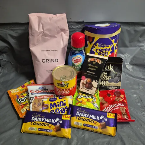 APPROXIMATELY 15 ASSORTED FOOD AND DRINK PRODUCTS TO INCLUDE - COFFEE MATE ZERO SUGAR - BAILEY'S CHOCOLATE TRUFFLES - GRIND COFFEE BEANS - ETC