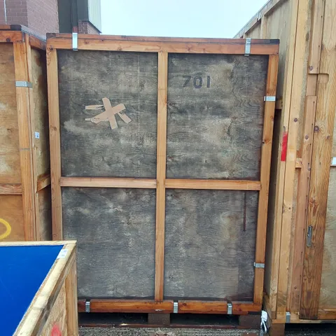 EMPTY WOODEN SHIPPING CRATE - APPROXIMATELY 1.5 x 1.95 x 2m