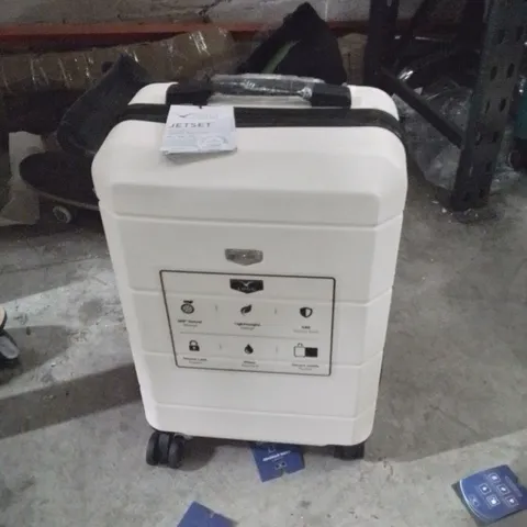 LUGG JETSET 20 INCH TRAVEL SUITCASE WHITE&BLACK