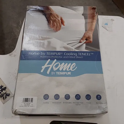 BOXED HOME BY TEMPUR COOLING TENCEL MATTRESS PROTECTOR AND FITTED SHEET - 150 X 200CM (1 BOX)