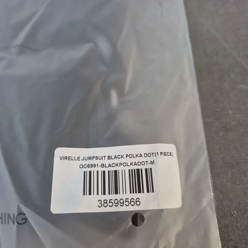 OUTCAST CLOTHING JUMPSUIT – BLACK POLKA DOT, SIZE M 