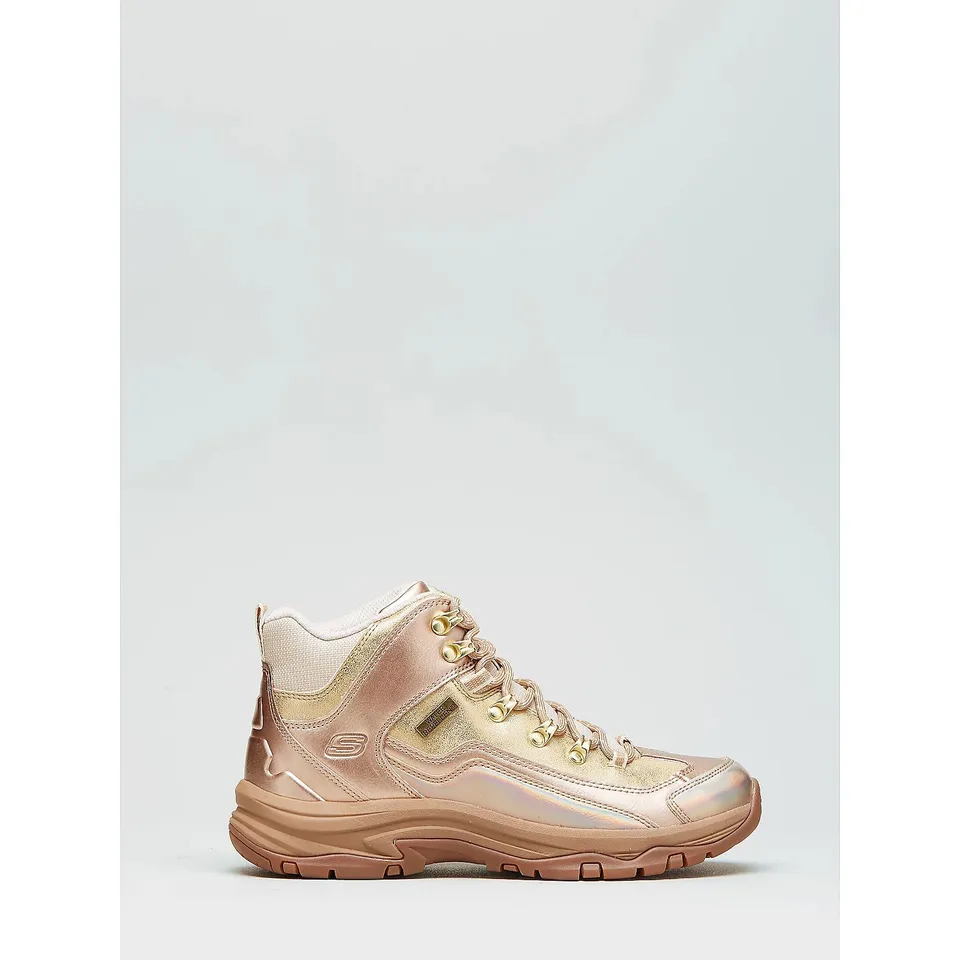 SKECHERS HIGH TOP LACE UP HIKER BOOT - GOLD - SIZE 4 & A HALF