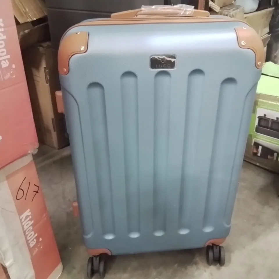 MEDIUM SUITCASE BLUE & BROWN