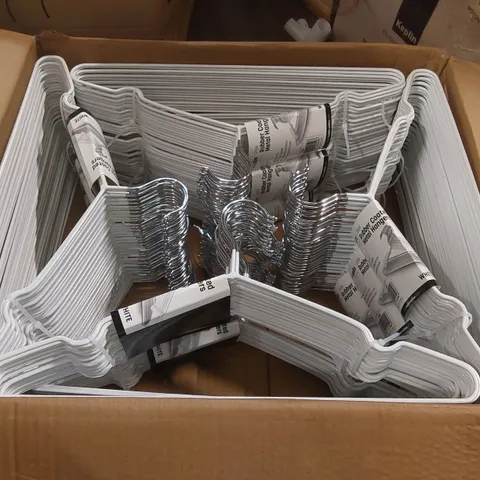 BOX CONTAINING APPROXIMATELY 12x 20PCS KEPLIN RUBBER COAT HANGERS 
