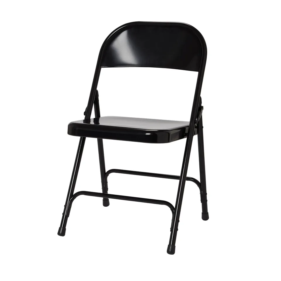 BOXED LASANA BLACK FOLDING CHAIR (H)790MM (W)470MM (D)450MM