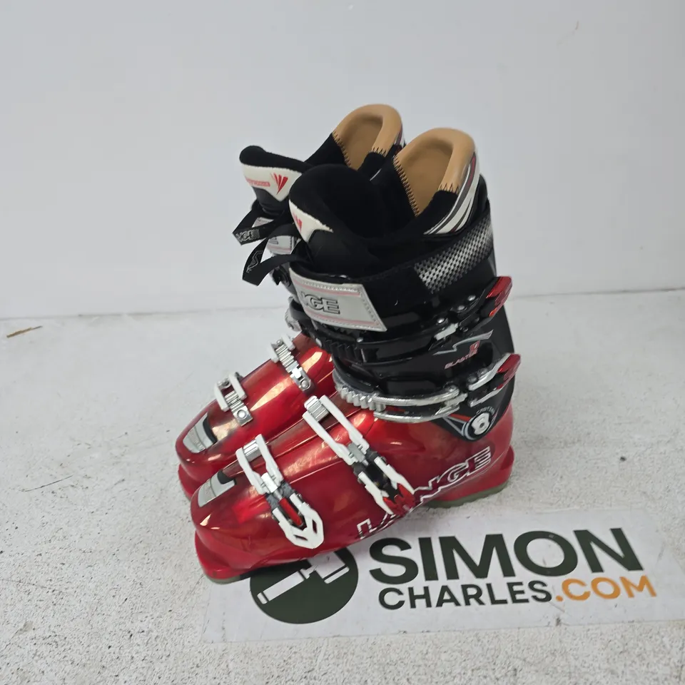LANGE SKI BOOTS – RED & BLACK, PAIR UNSPECIFIED SIZE