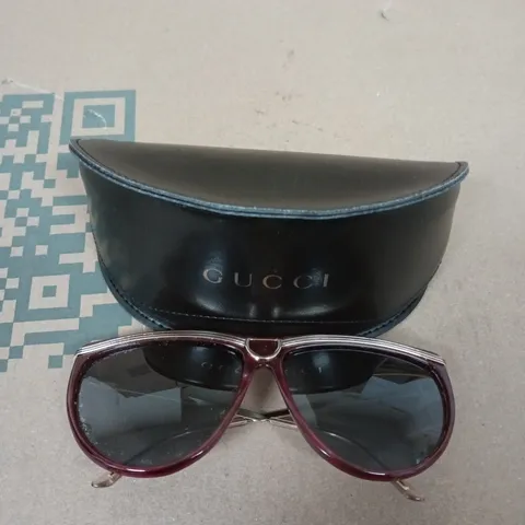 GUCCI SUNGLASSES – BURGUNDY FRAME WITH DARK LENSES