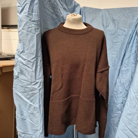 SA-SA STUDIO BROWN KNITTED JUMPER SIZE S