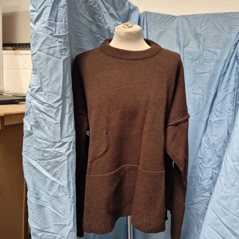 SA-SA STUDIO BROWN KNITTED JUMPER SIZE S