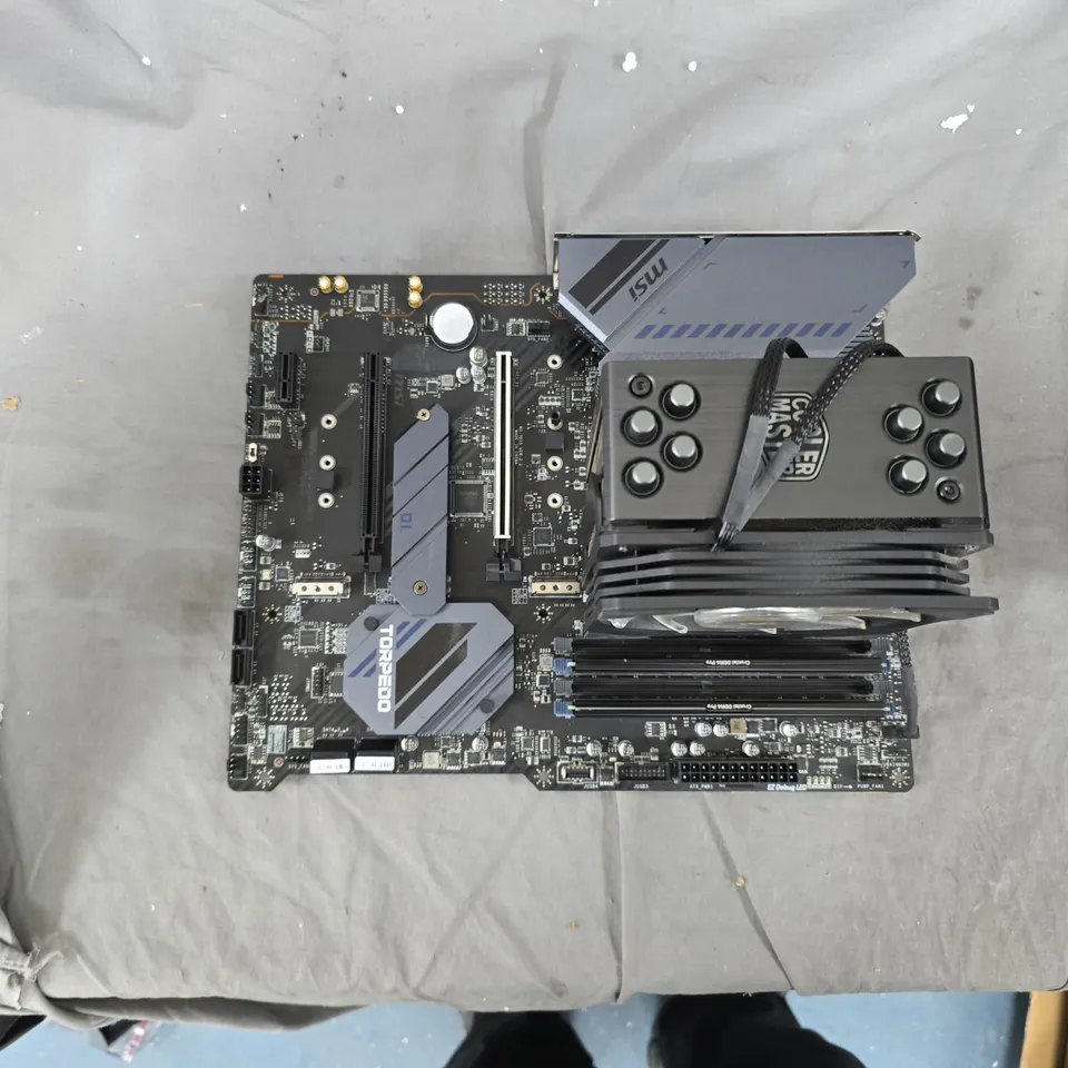 MSI TORPEDO MOTHERBOARD WITH COOLER MASTER CPU COOLER, RAM INSTALLED