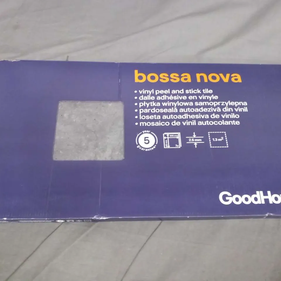 BOXED GOODHOME BOSSA NOVA VINYL PEEL AND STICK TILES WITH A TOTAL COVERAGE OF 1.3MSQ