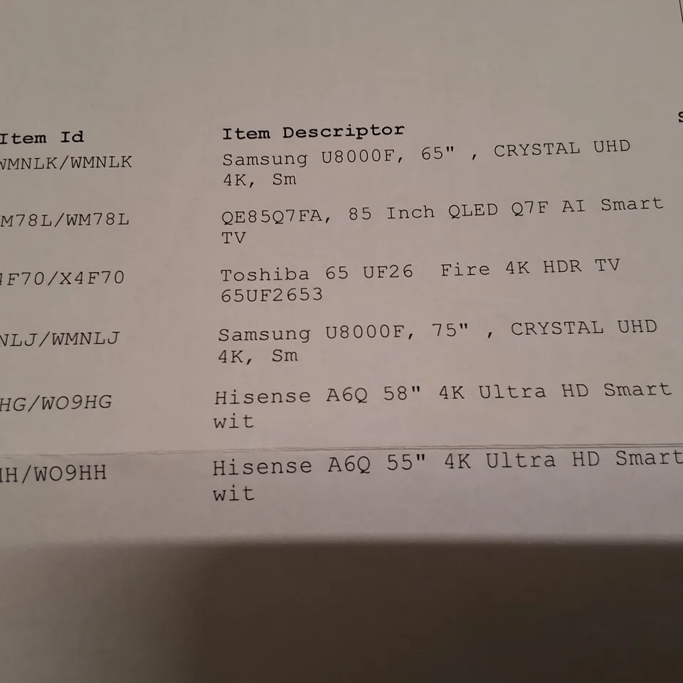 PALLET CONTAINING 6 ASSORTED DAMAGED TVS