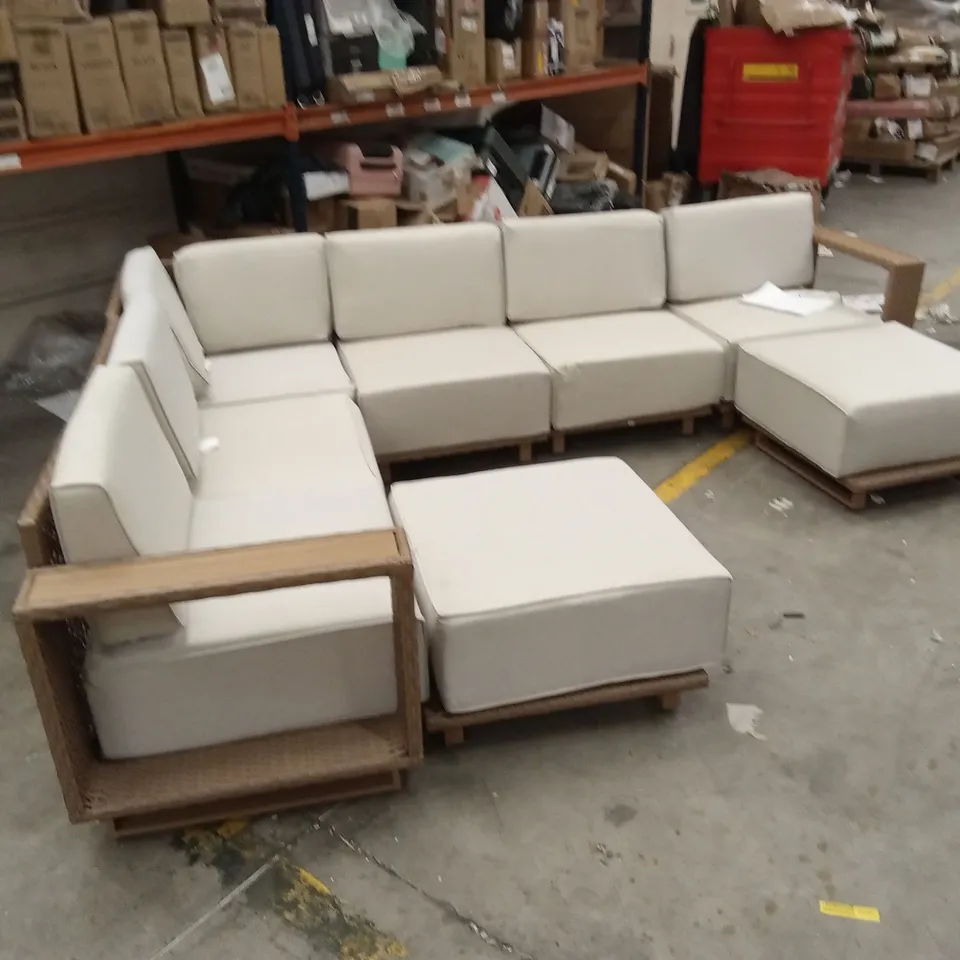 17 STORIES PATIO SECTIONAL OUTDOOR SOFA SET WITH CUSHIONS