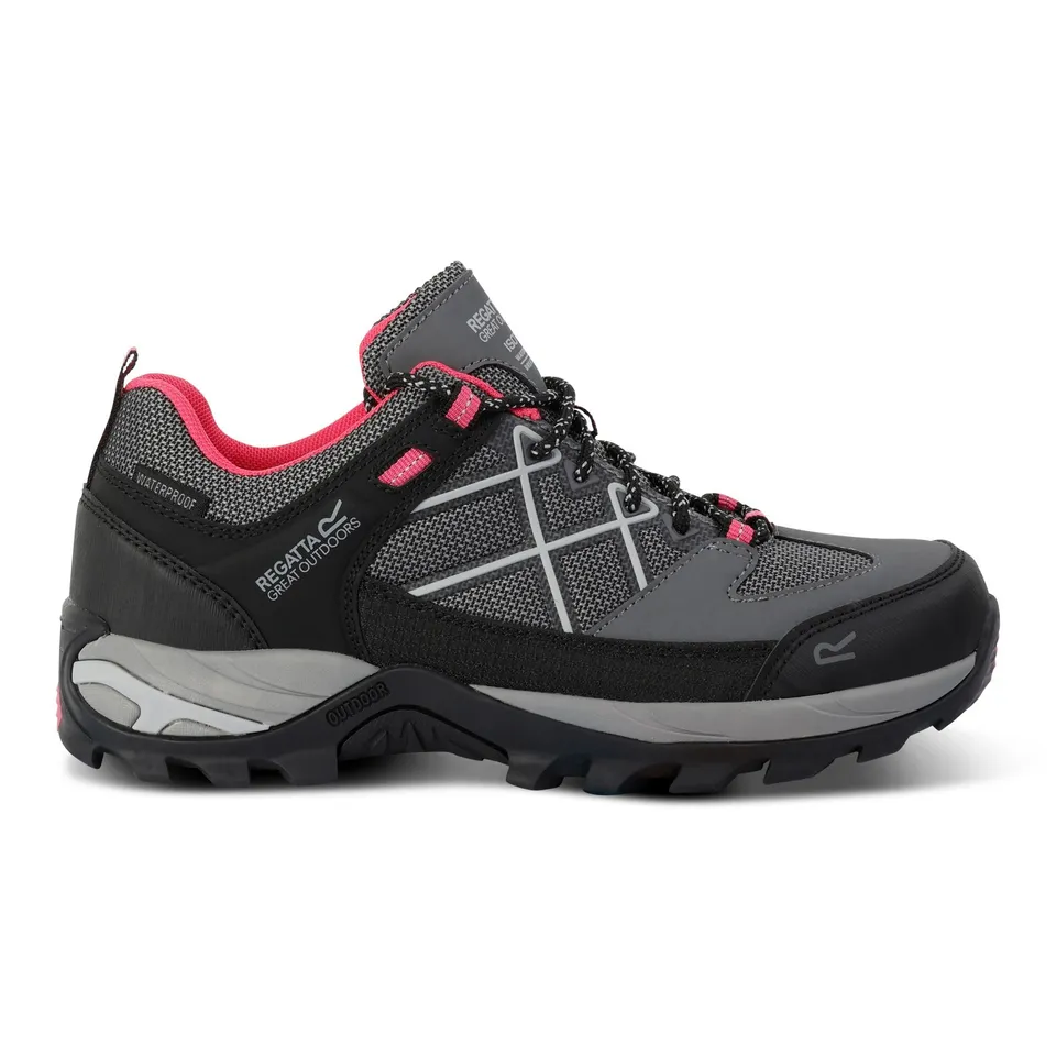 BRAND NEW WOMEN'S SAMARIS III LOW WALKING SHOES IN DARK STEEL/PINK POTION SIZE UK 7