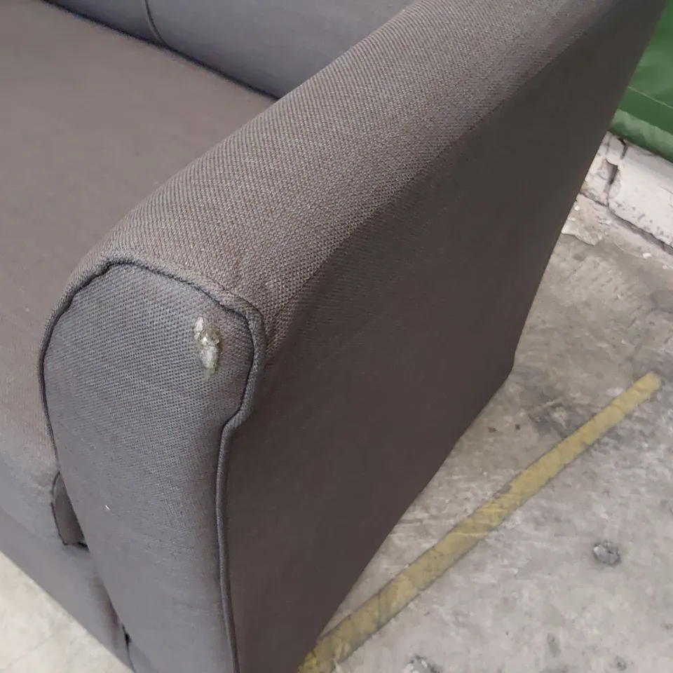 DESIGNER TWO SEATER SOFA BROWN FABRIC 