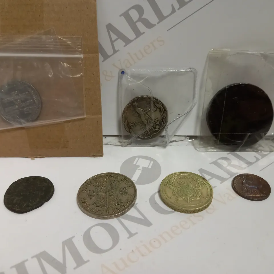 BAG TO CONTAIN APPROX. 7 X HISTORICAL & COLLECTORS COINS. DESIGNS VARY