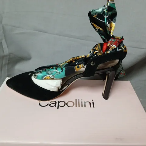 CAPOLLINI ZAPATOS DESIGNER SHOES, BLACK SUEDE, WOMEN'S UK 4.5 (EU 37) – BOXED