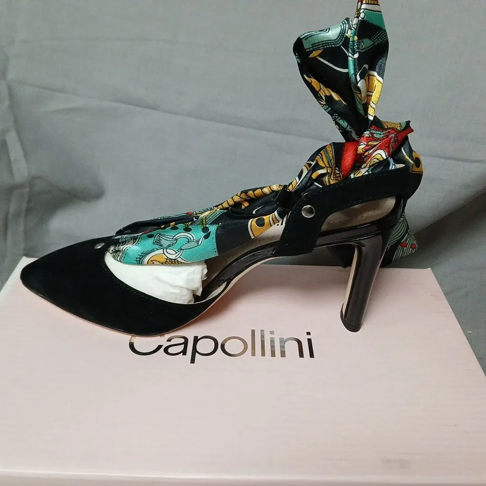 CAPOLLINI ZAPATOS DESIGNER SHOES, BLACK SUEDE, WOMEN'S UK 4.5 (EU 37) – BOXED