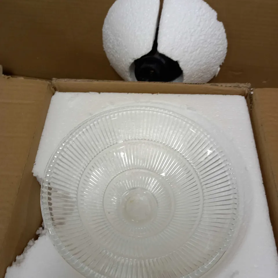 DAR 1 LIGHT FLUSH ANTIQUE BRASS WITH GLASS SHADE 