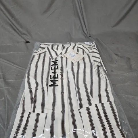 ME & EM LONDON SPRING STRIPE MAXI DRESS + BELT – UK 10, LIGHT CREAM MULTI