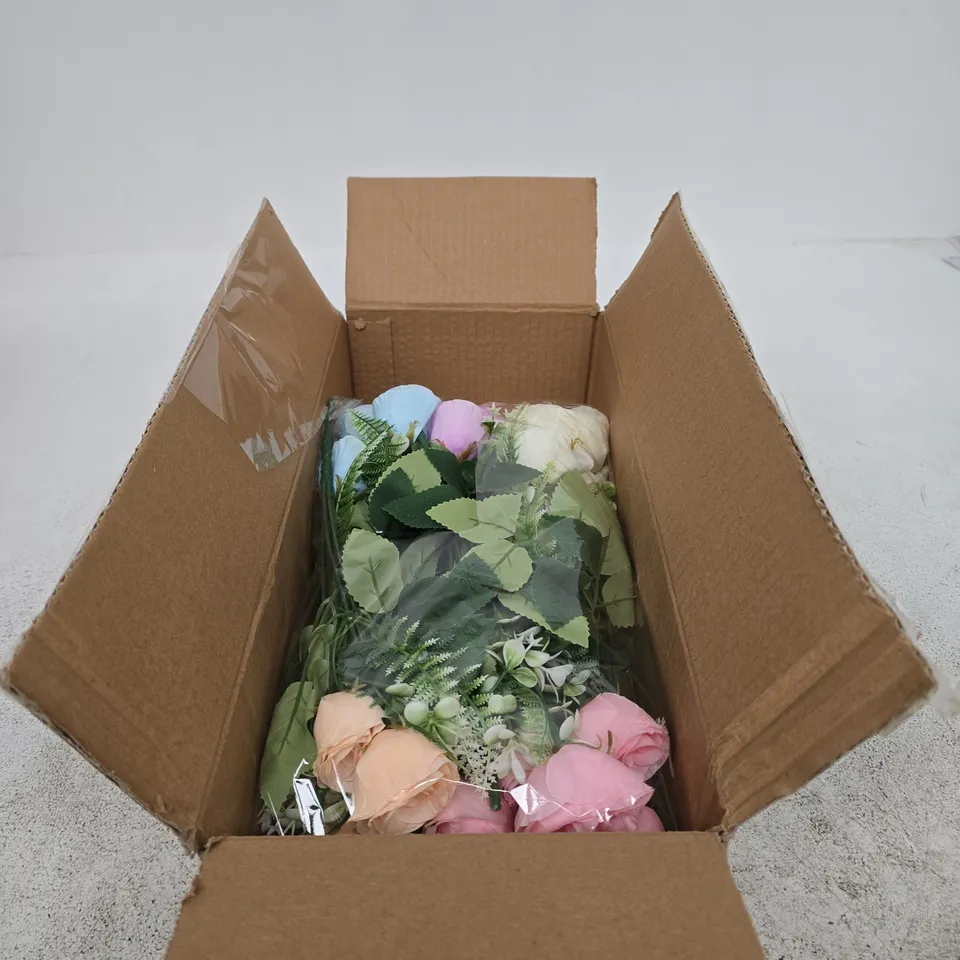 SET OF 5 ARTIFICIAL ROSE BOUQUET BOXED