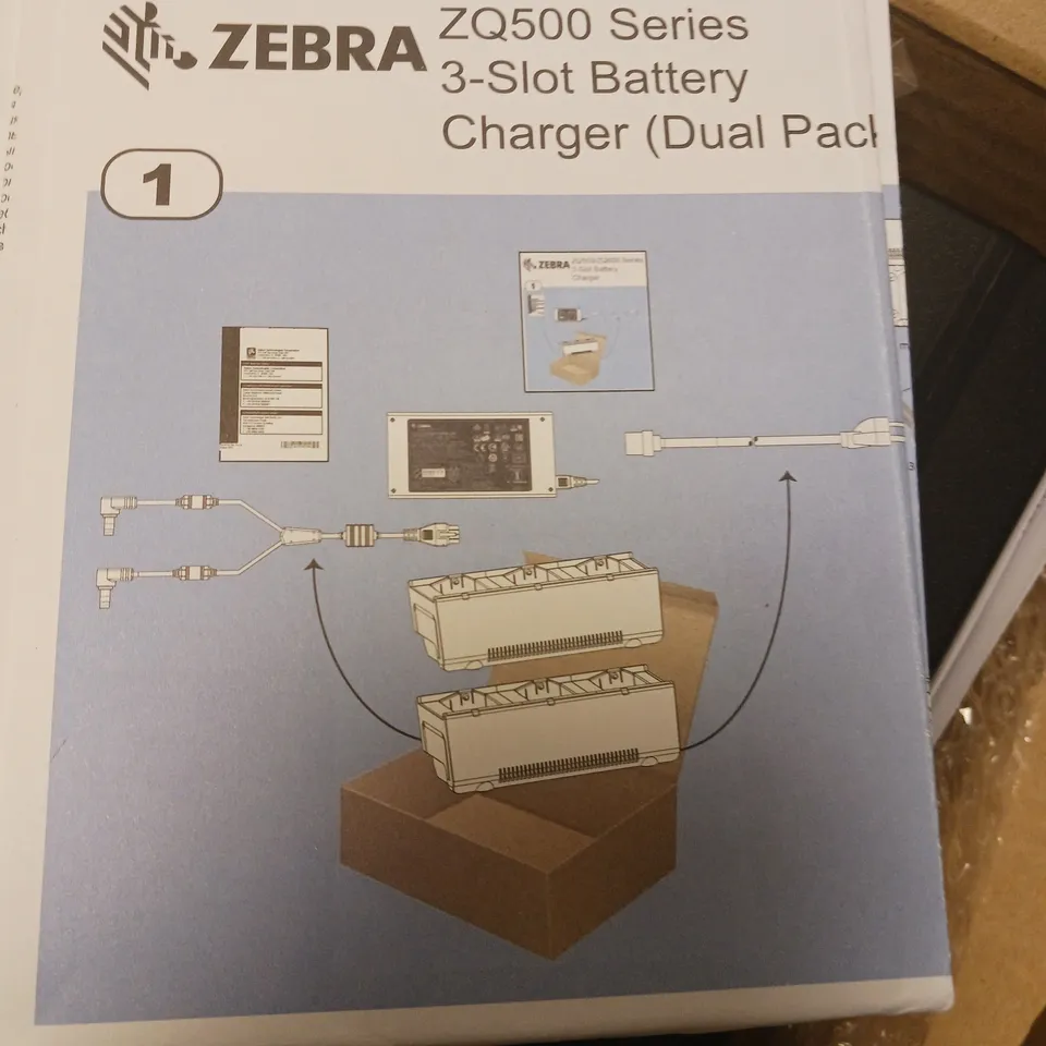 BOXED ZEBRA ZQ500 SERIES 3-SLOT BATTERY CHARGER