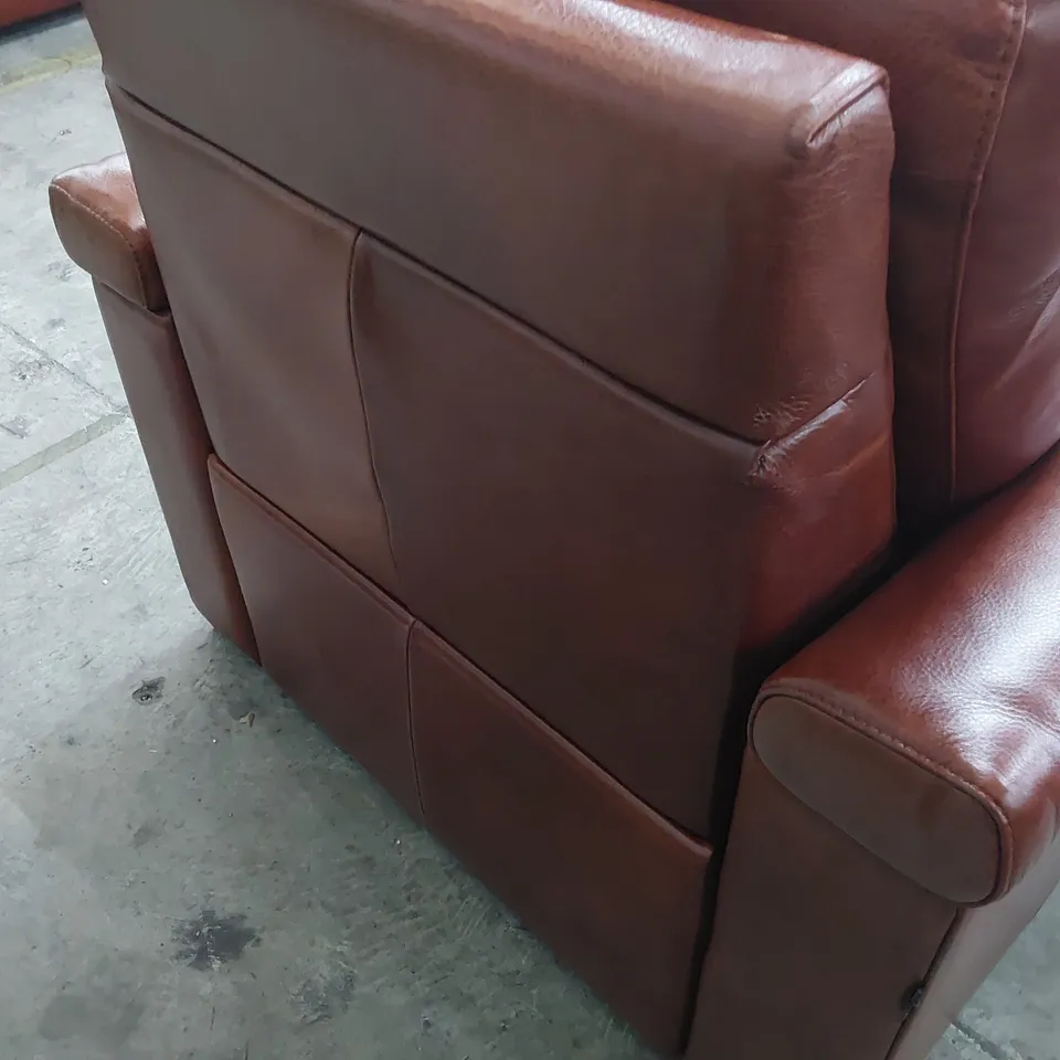 QUALITY ITALIAN DESIGNER ADRIANO POWER RECLINING EASY CHAIR TAN LEATHER 