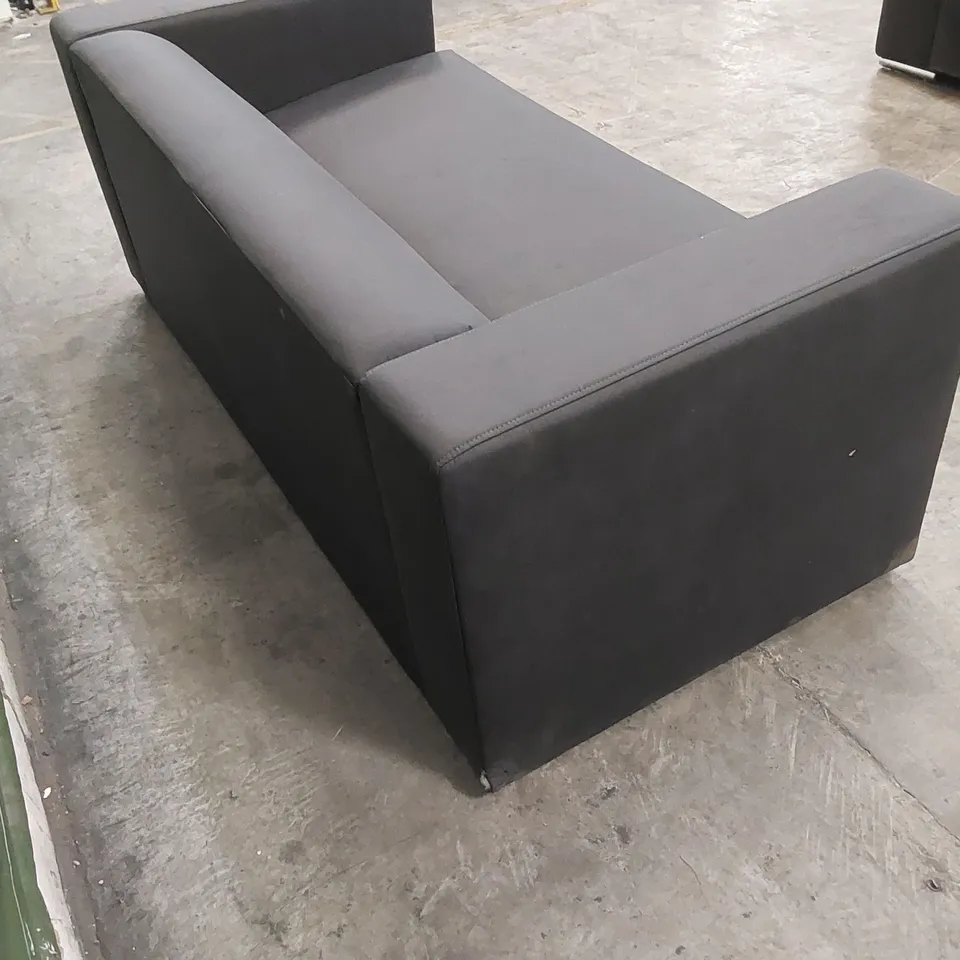 DESIGNER BLACK FABRIC UPHOLSTERED SOFA BED