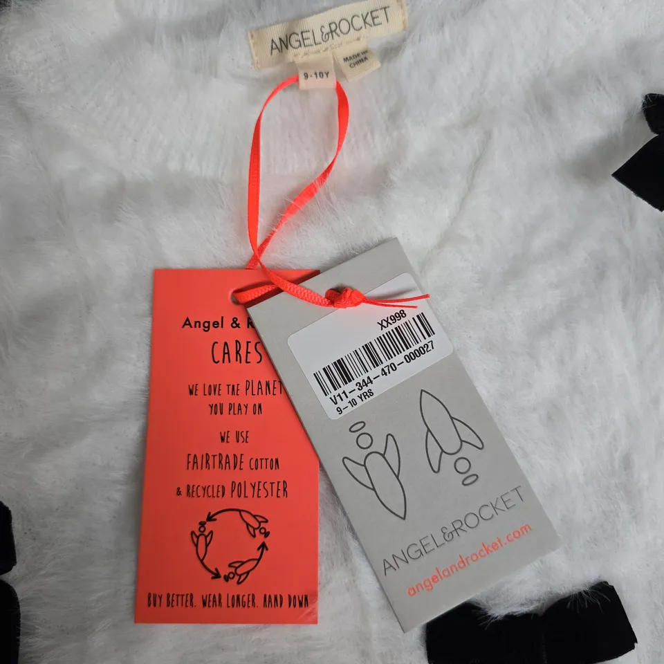 ANGEL & ROCKET MIA VELVET BOW EYELASH JUMPER - 9/10 YRS