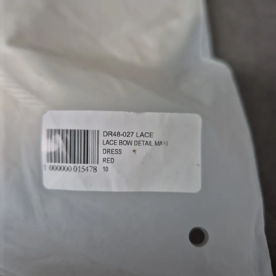 MURCI RED LACE BOW DETAIL MAXI DRESS – UK SIZE 10