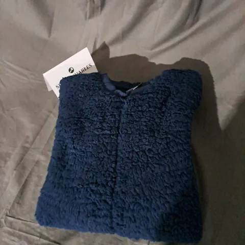 COZEE HOME SHERPA TUNIC TOP IN NAVY SIZE L 